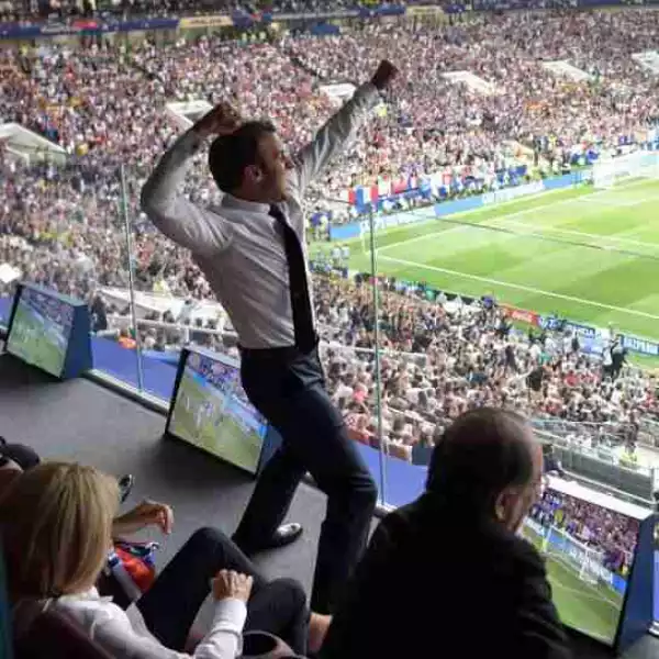 See How French President, Macron, Celebrated Their World Cup Win (Photos)